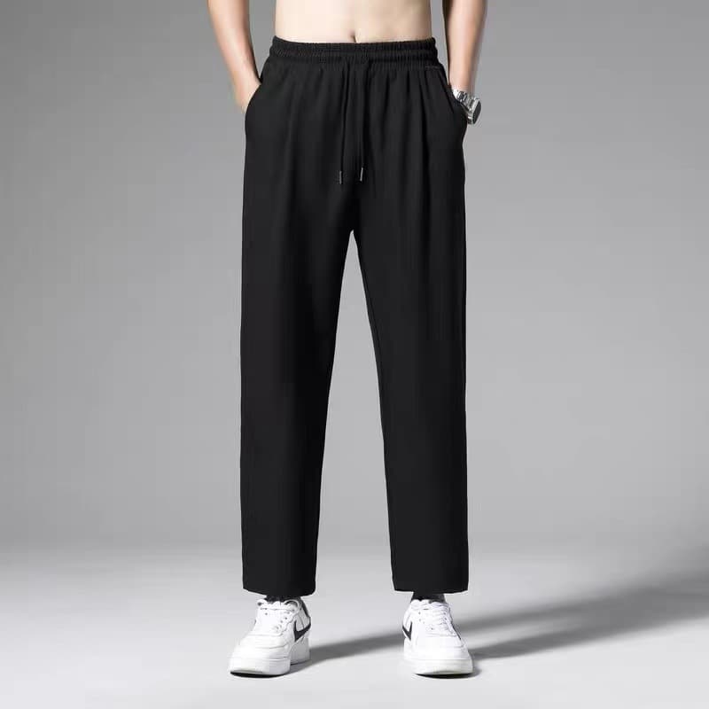 Warm solid elastic trousers 3