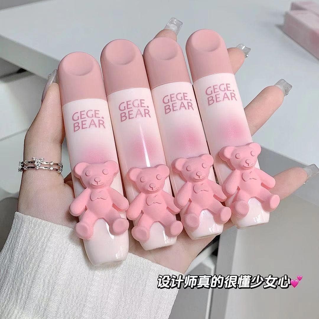 Lip gloss, matte lip balm, lipstick, with little bears 2