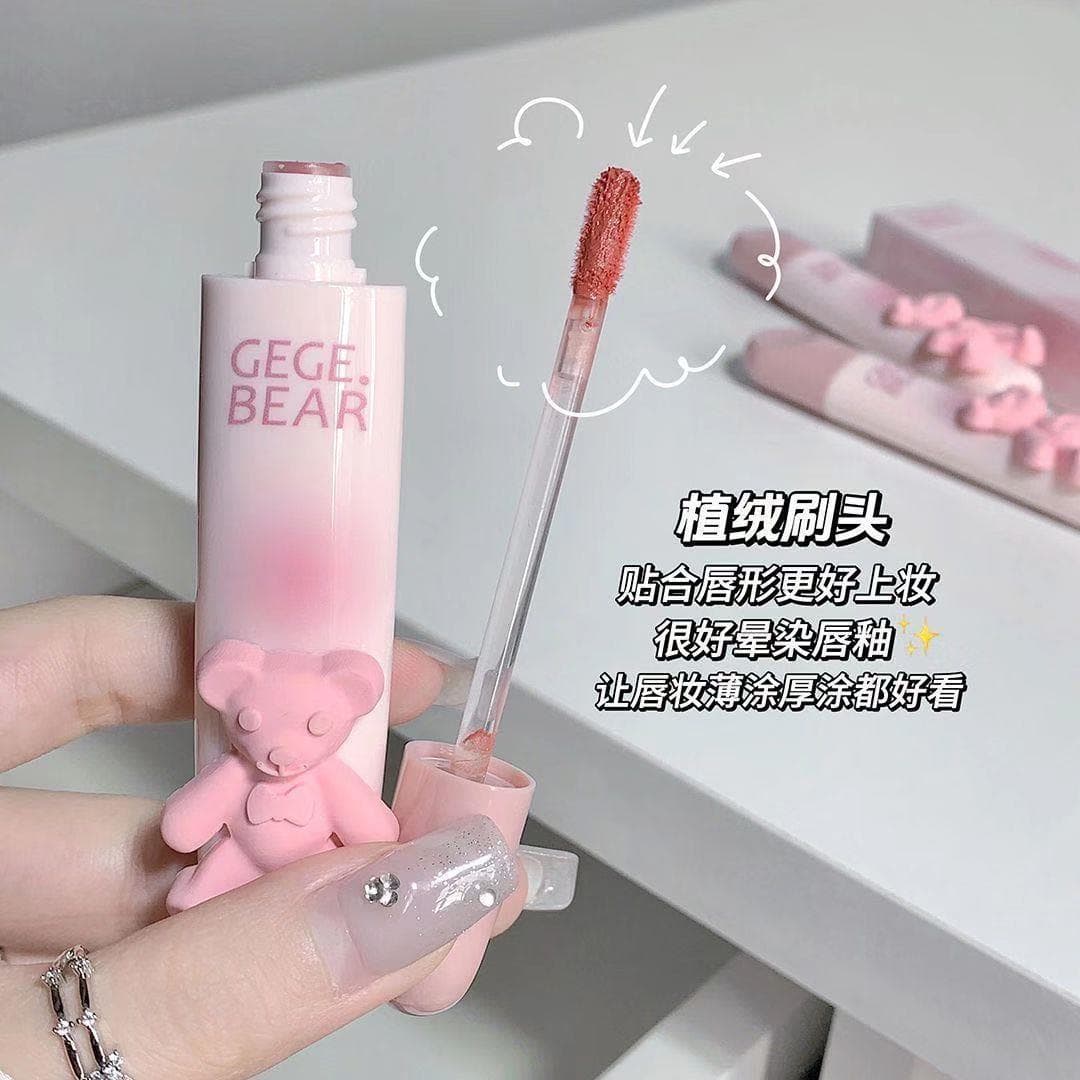 Lip gloss, matte lip balm, lipstick, with little bears 4