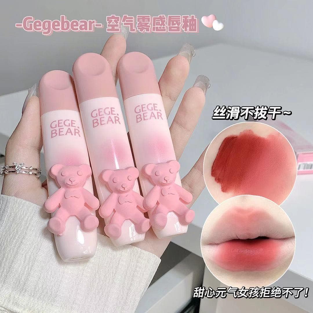 Lip gloss, matte lip balm, lipstick, with little bears