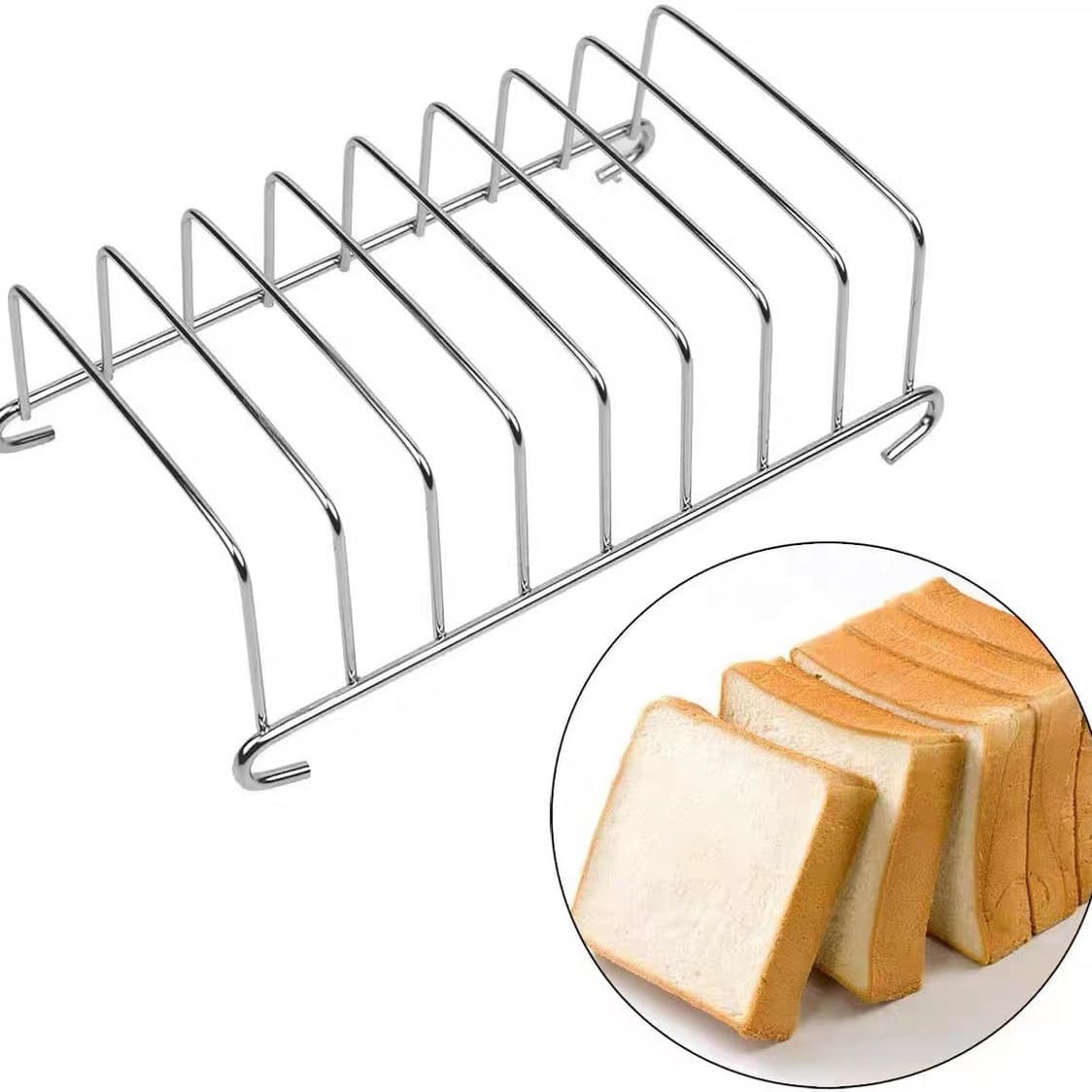 Kitchen baking tools air fryer rack household stainless steel toast bread rack accessories electric fryer toast bread bread 4