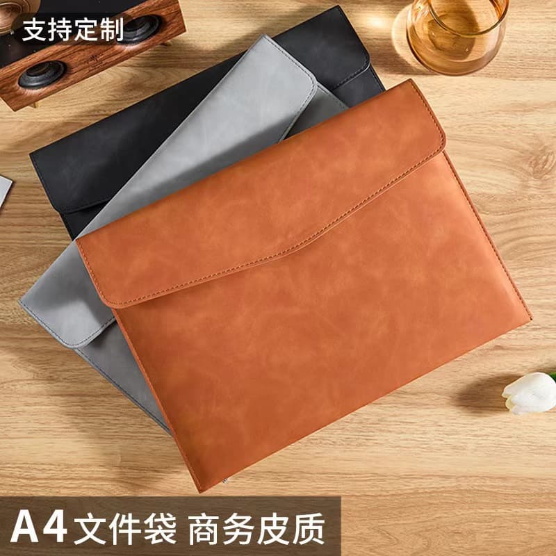 Retro waterproof capacious storage bag for documents, increased thickness