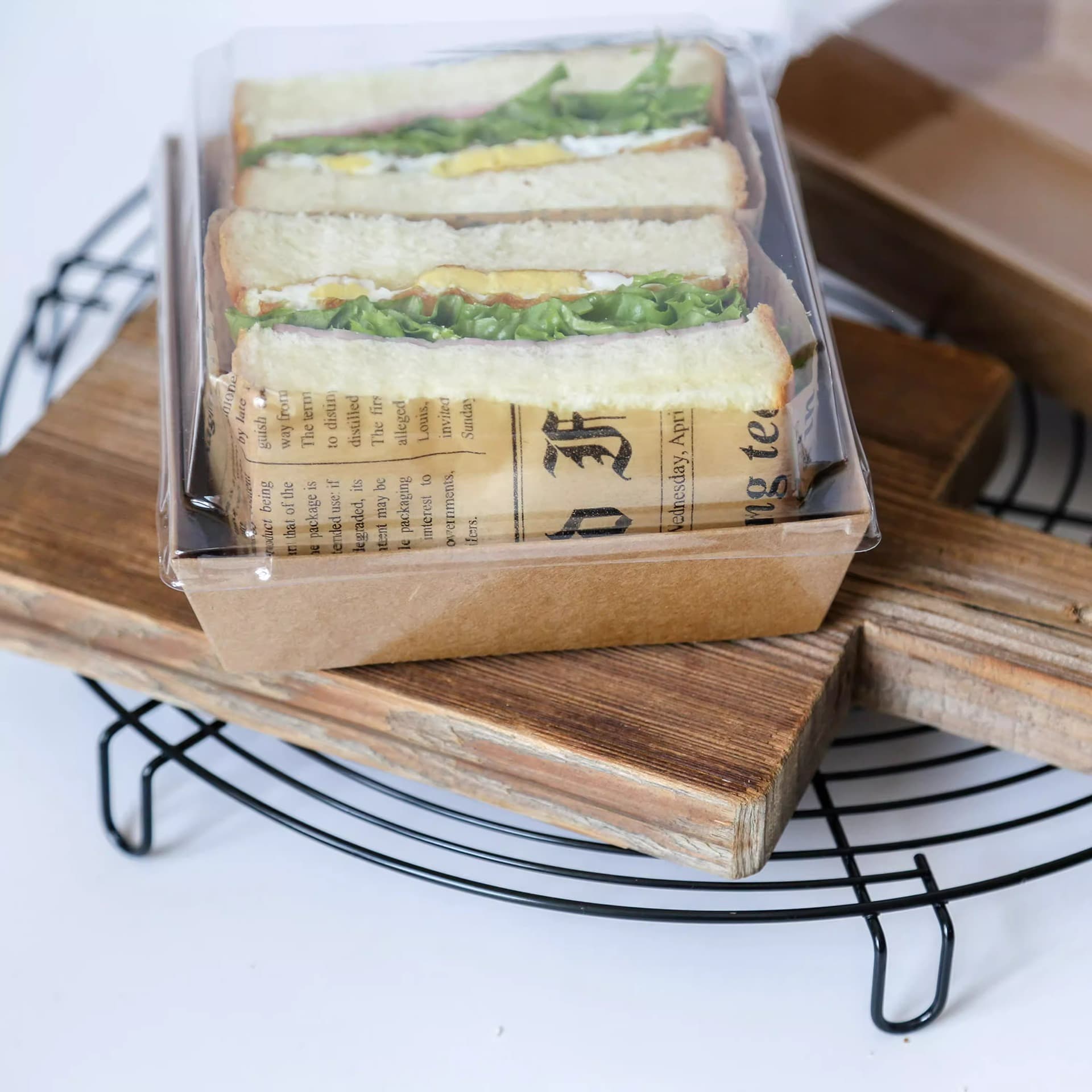 Sandwich packaging box long square snow Mei Niang cake box disposable meat floss Xiaobei Tiramisu packaging box 2