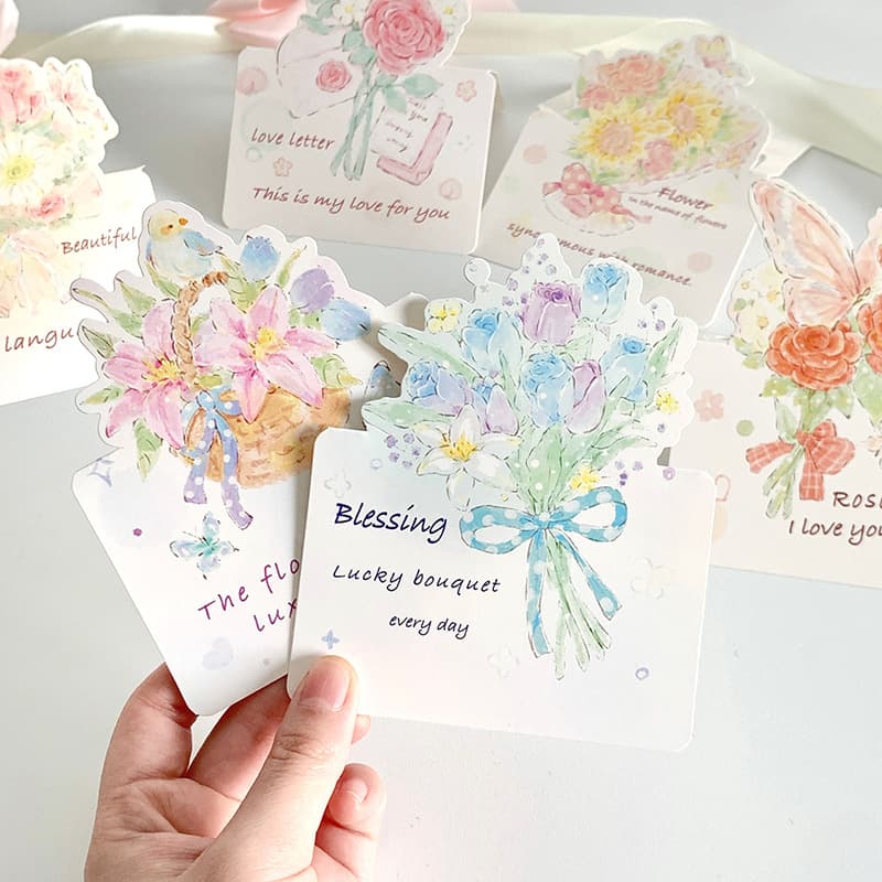 Three dimensional postcard, language cards for St. Valentine's Day, bouquet, Birthday gift 2