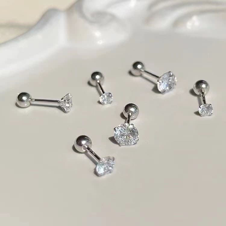 Small design earrings with zircon, fresh cute cleaner 4
