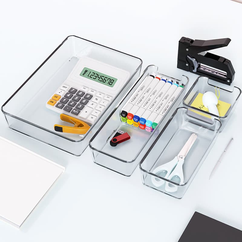 Table storage box, storage system for office, transparent storage basket, makeup box, classification