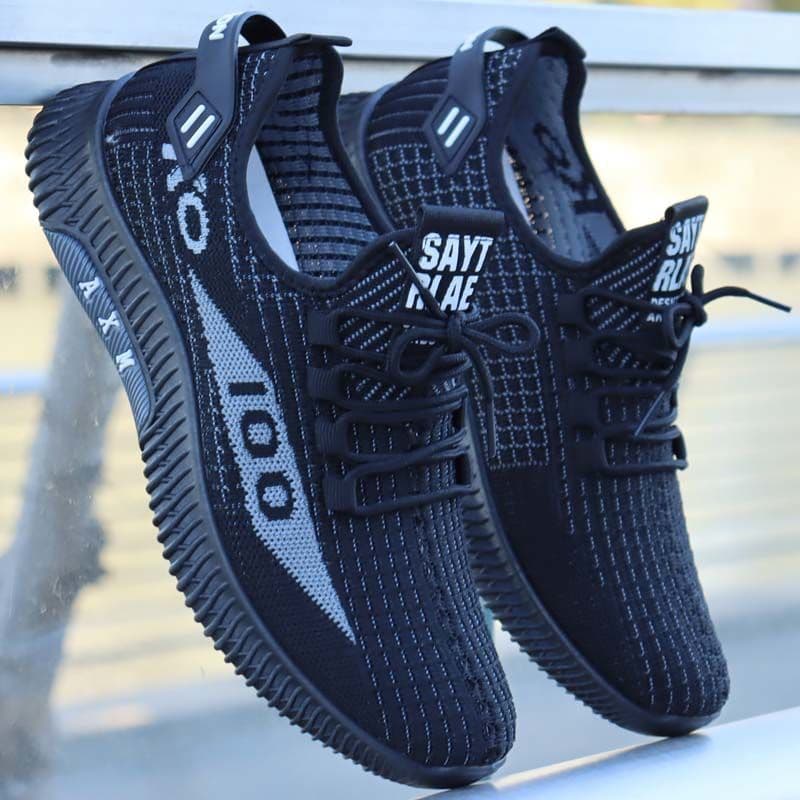 Men's summer universal breathable sneakers for leisure, easy to put on, made with flyknit technology, soft sole 2