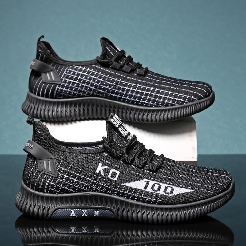 Men's summer universal breathable sneakers for leisure, easy to put on, made with flyknit technology, soft sole 3