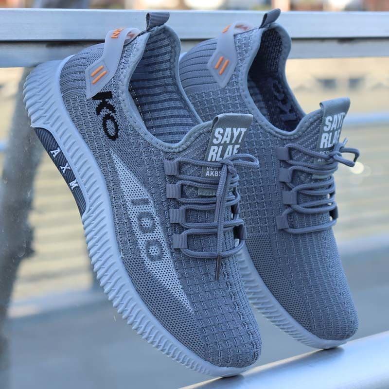 Men's summer universal breathable sneakers for leisure, easy to put on, made with flyknit technology, soft sole 4