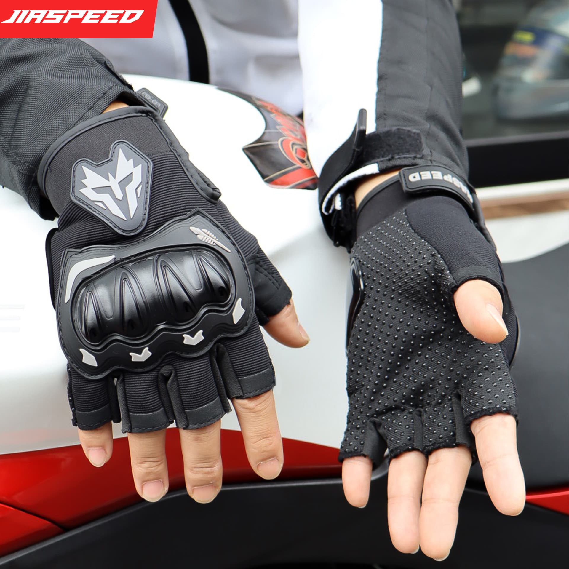 Men's summer breathable gloves for cycling, electric car, equipment, fingerless 4