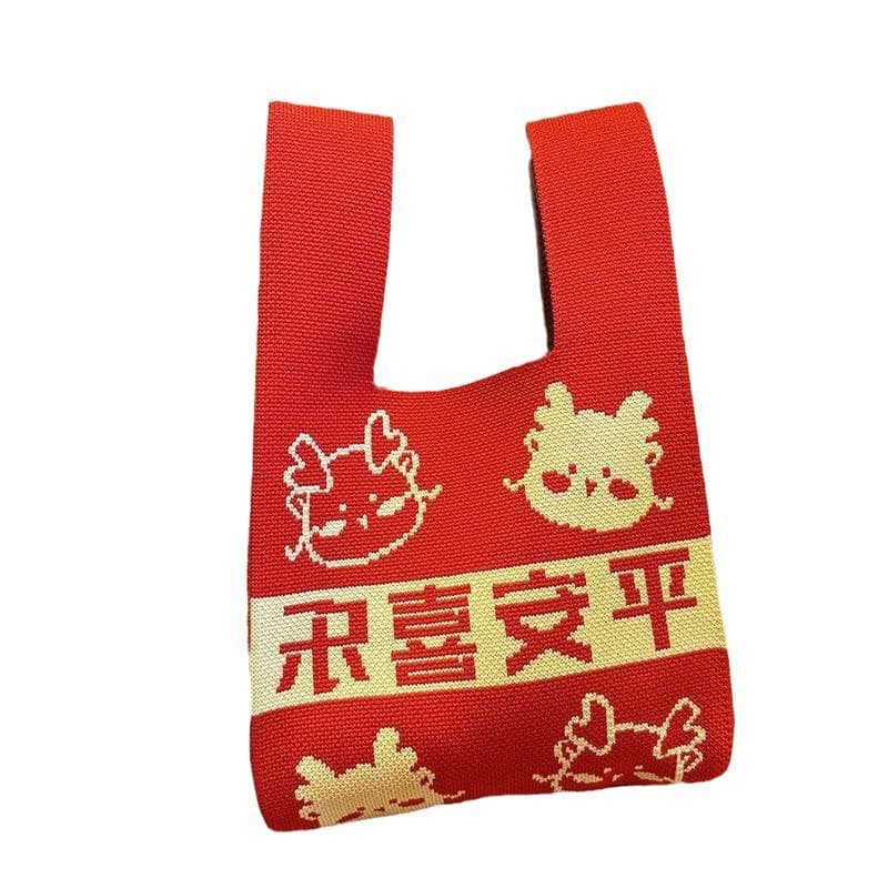 Knitted woven universal shoulder bag, linen bag, internet celebrity, Japanese and Korean 5