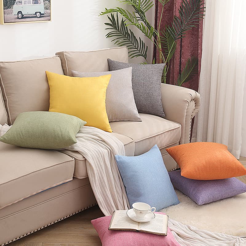 Solid color sofa, square pillow for bed, increased thickness 2