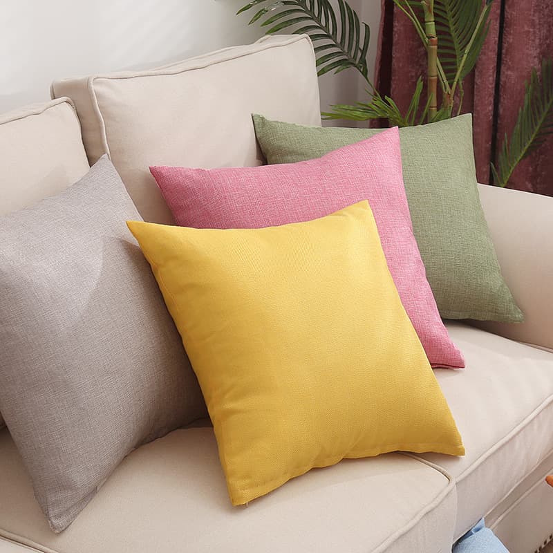 Solid color sofa, square pillow for bed, increased thickness 4