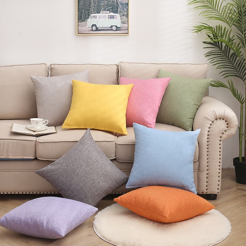 Solid color sofa, square pillow for bed, increased thickness