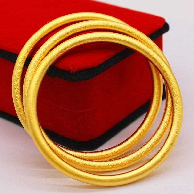 Vietnamese Sand Gold 5mm Ancient Style Matte Women's Bracelet 3