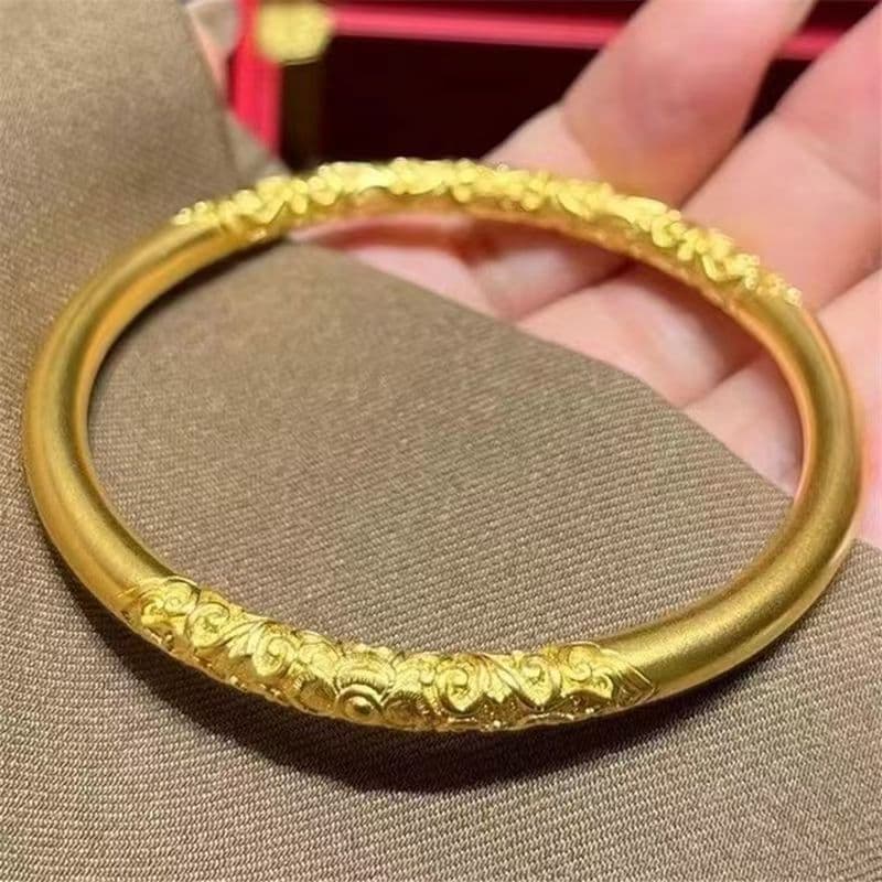 Vietnamese Sand Gold 5mm Ancient Style Matte Women's Bracelet