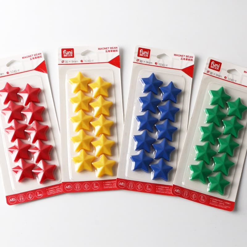 Colorful Star Magnets - Multi-Size Whiteboard Stickers 2