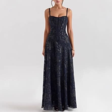 Shiffon dress, lace long sticker, new collection, city style, European style, flowered, graduation party 4