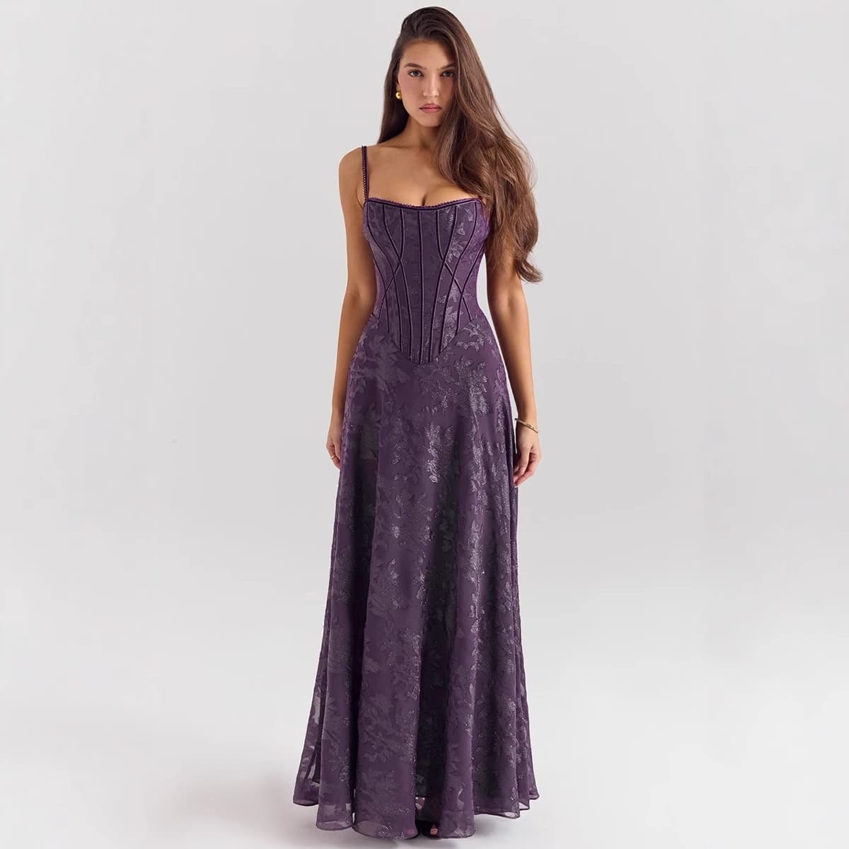 Shiffon dress, lace long sticker, new collection, city style, European style, flowered, graduation party