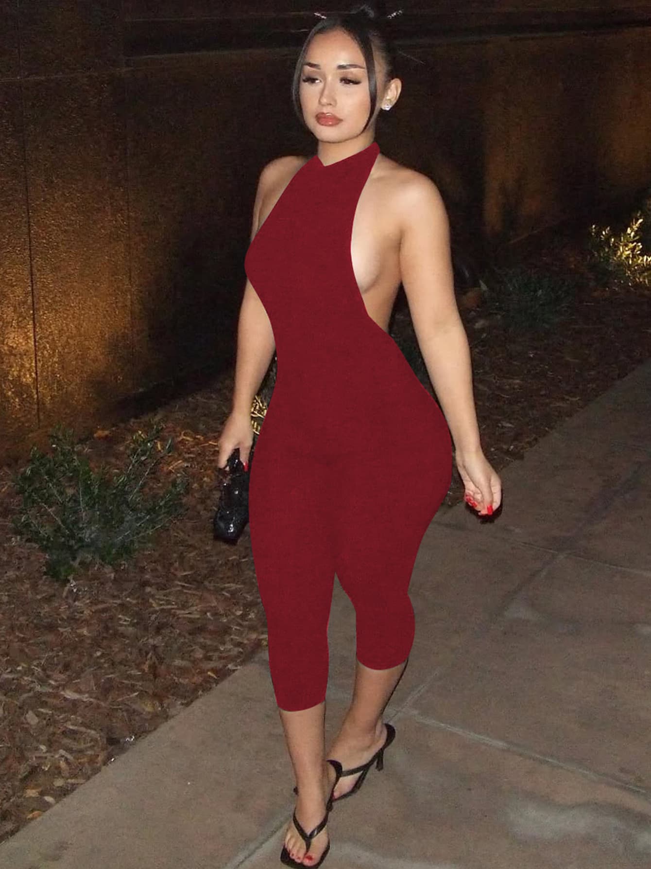 (Wholesale), summer solid color sexy overall sleevless, European style, Amazon, backless 2