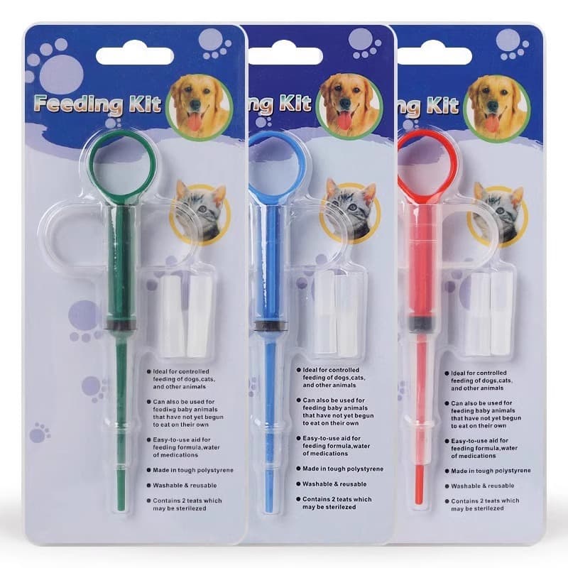 Pet feeding device cat feeds pills syringe dog pressing integrated medicine stick liquid capsule feeding 4