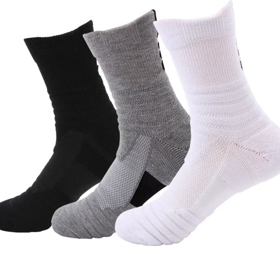 Travel non-slip basketball socks for badminton, mid-length, for running, absorbs sweat and smell