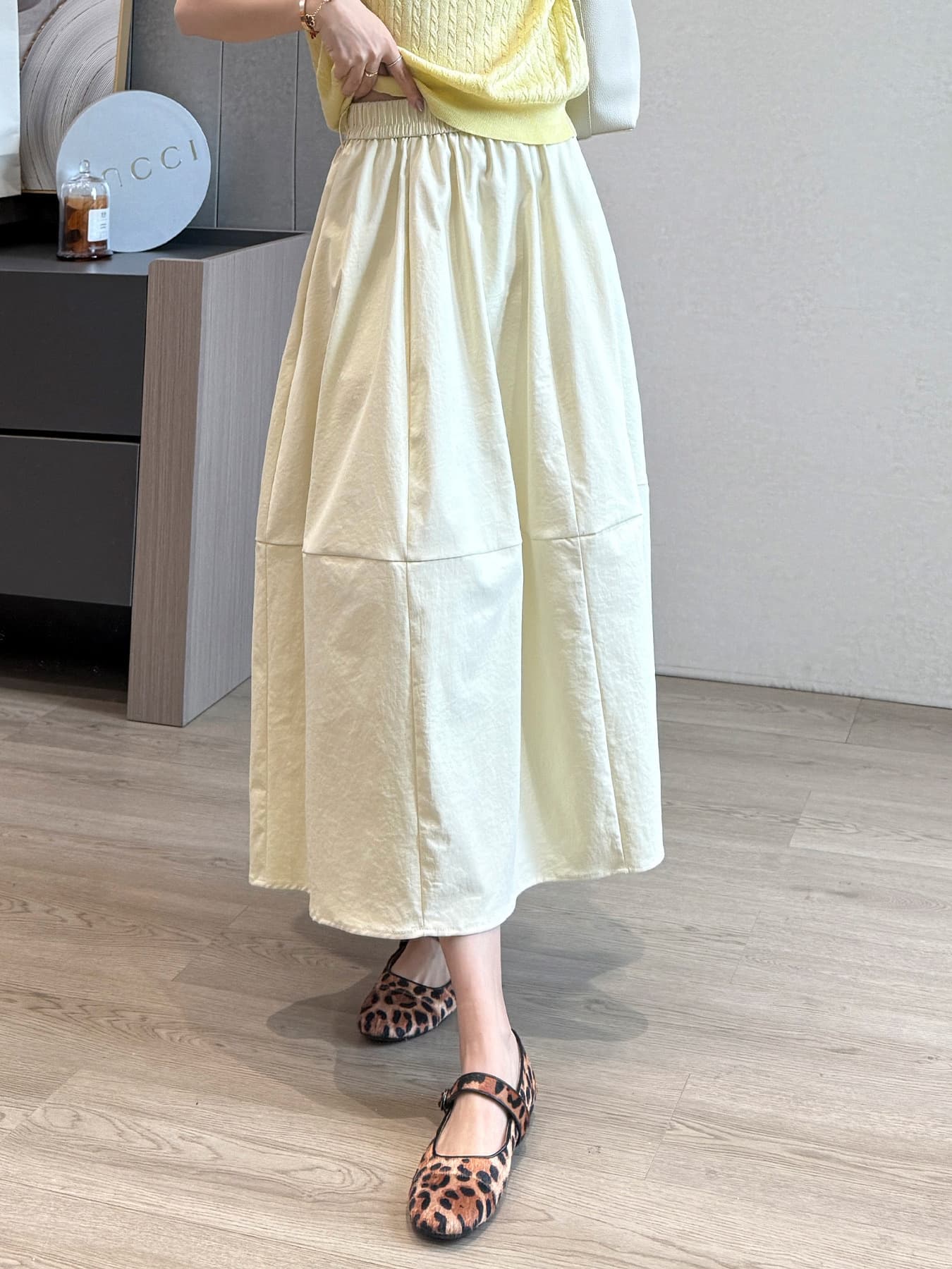 Spring is not too late [Anti-wrinkle] Super Cotton Brave Skirt 12 pieces of cut sheets deconstructed vertical lantern skirt with flesh covering long skirt 5