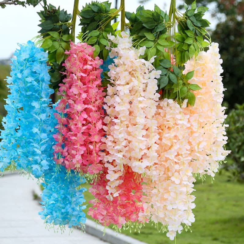 Simulated wisteria flower simulated flower ceiling flower vine wedding decoration lilac flower fake flower bean flower vine encrypted flower 4