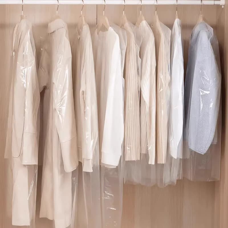 Household clothing dust cover transparent dry cleaning shop clothes hanging bag coat suit dust bag plastic clothing store clothes hanging bag 2