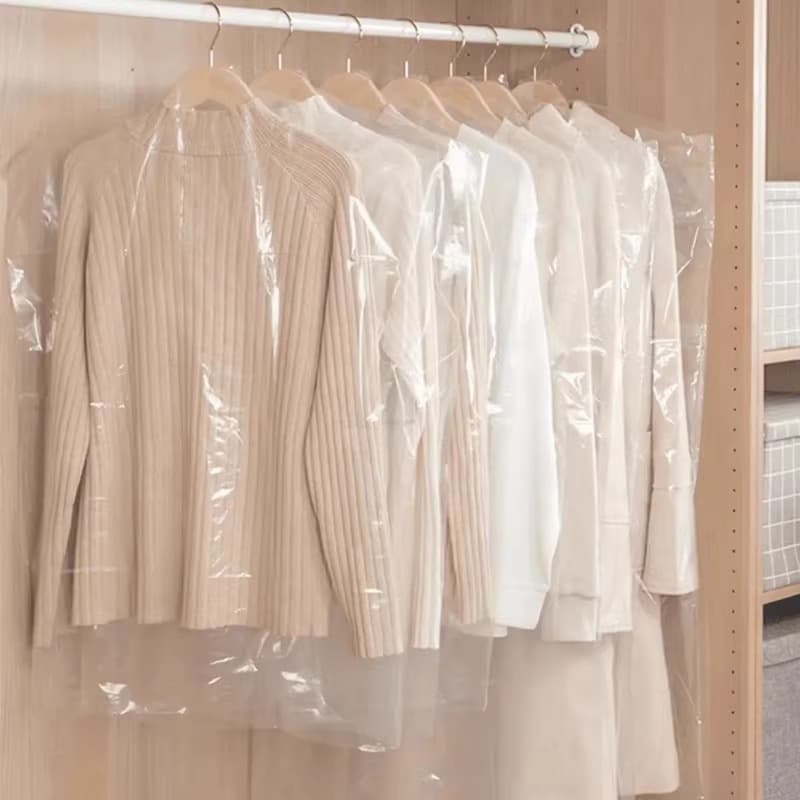 Household clothing dust cover transparent dry cleaning shop clothes hanging bag coat suit dust bag plastic clothing store clothes hanging bag