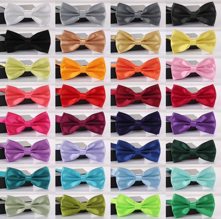 (Wholesale), solid color bow tie, black navy silk suit, (Physicals)