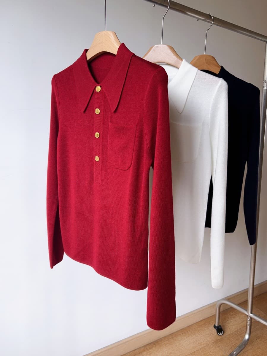 Golden knitted woolen base body-friendly pin, comfortable sweater