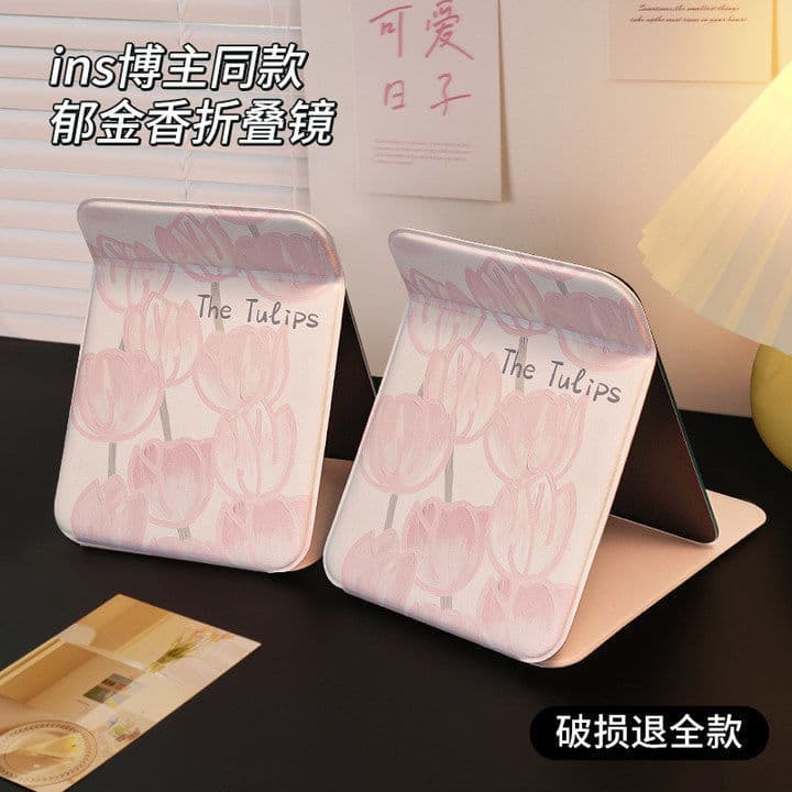 Foldable handheld small table mirror for students 3