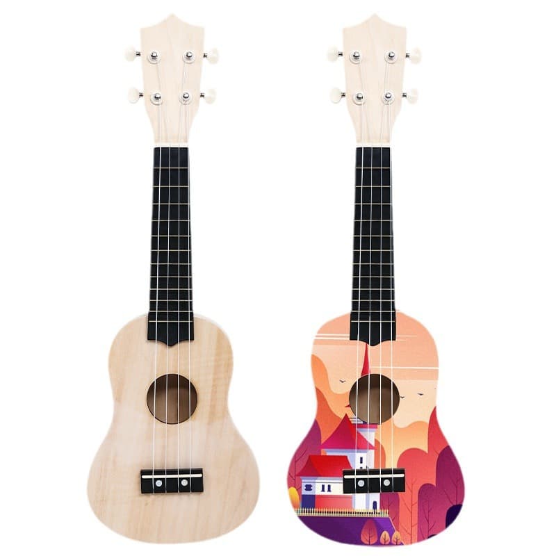 (Wholesale), ukulele with a score, guitar, painted wooden materials set, DIY, hand painting, graffiti 5