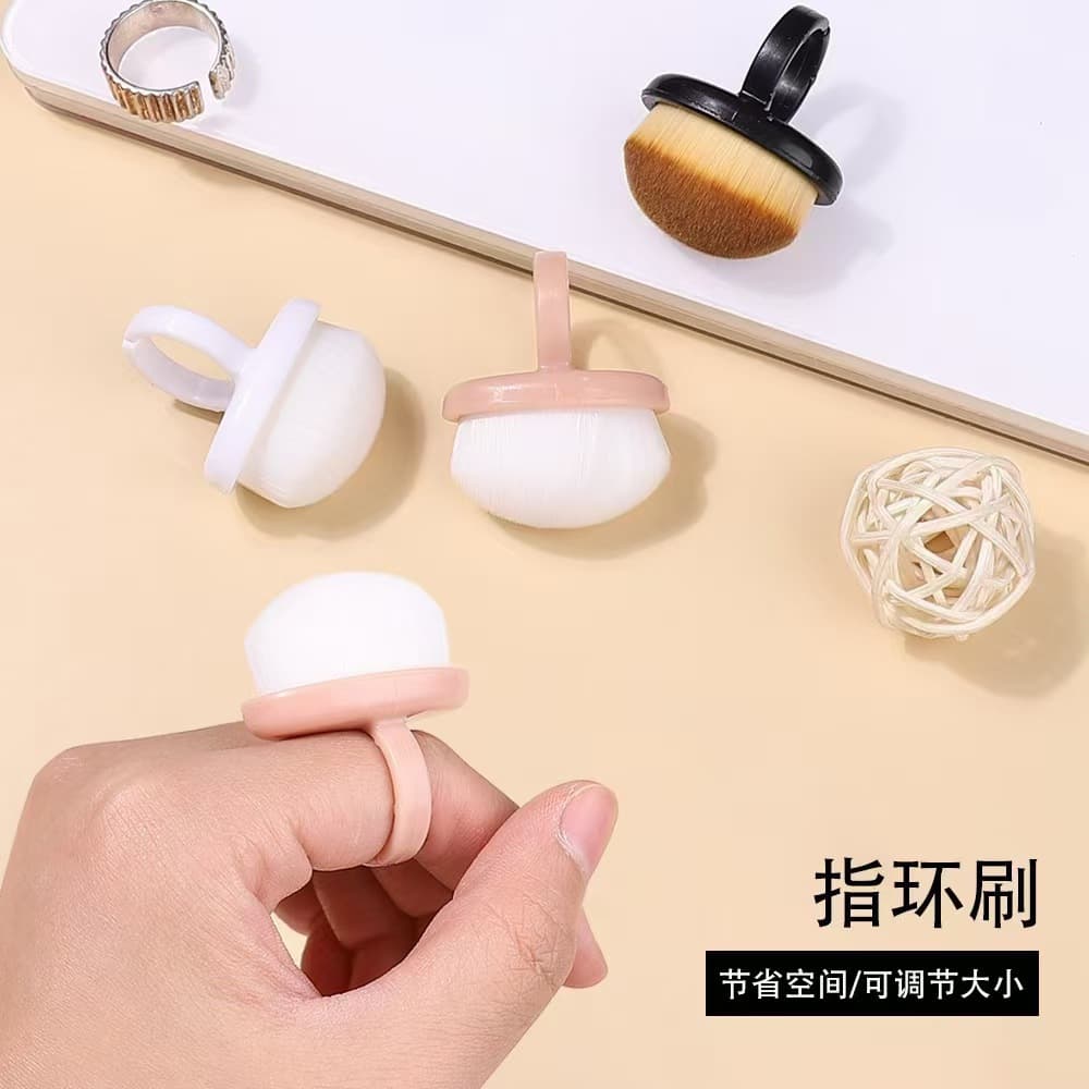 New ring manicure front treatment rear edge dust brush finger buckle fine soft bristle brush nail ash 3
