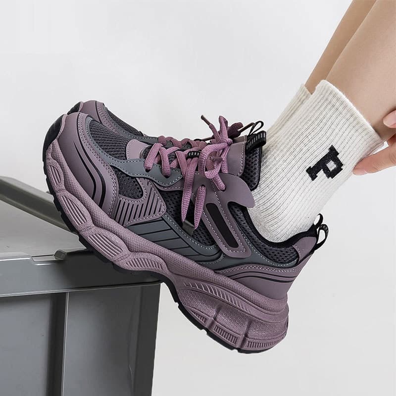 Fashionable purple universal sports casual footwear platform for leisure, women's style, 2025 years, height increasing 2