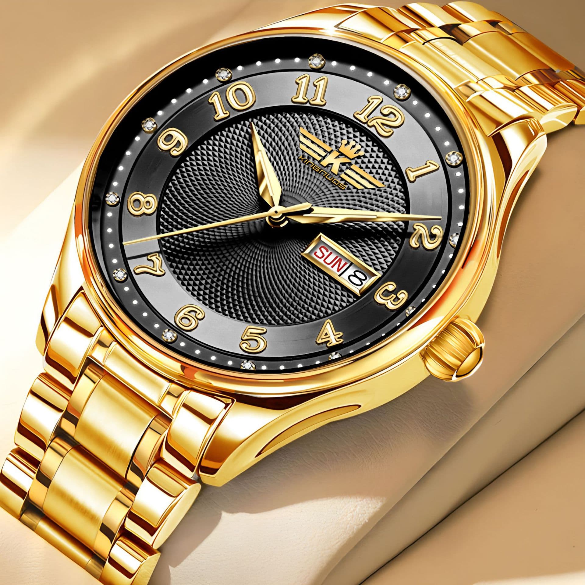 (Cross-border trading), fashionable calendar, steel belt, men's elegant waterproof watch, Collection Year 2026 2