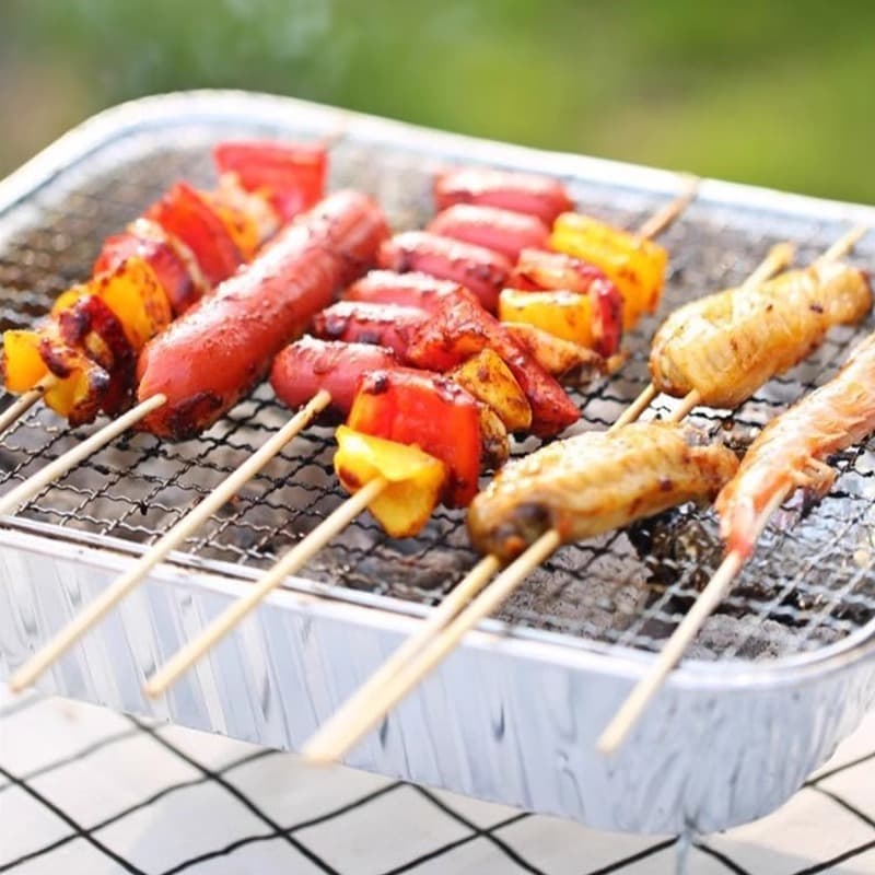 Disposable barbecue stove large baked skewers grilled fish barbecue rack convenience type house barbecue outdoor charcoal furnace carbon stove 3