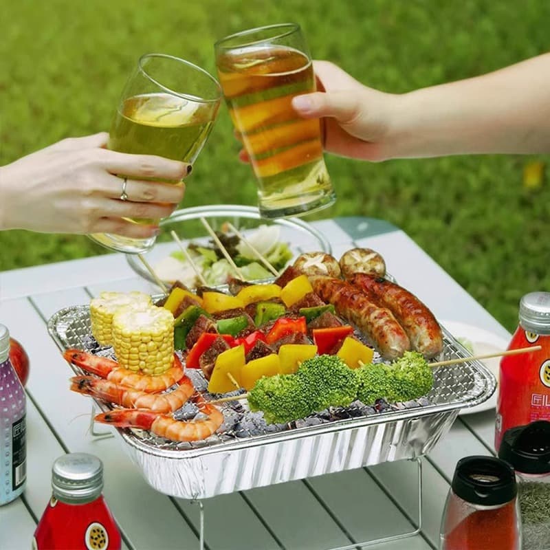 Disposable barbecue stove large baked skewers grilled fish barbecue rack convenience type house barbecue outdoor charcoal furnace carbon stove 4