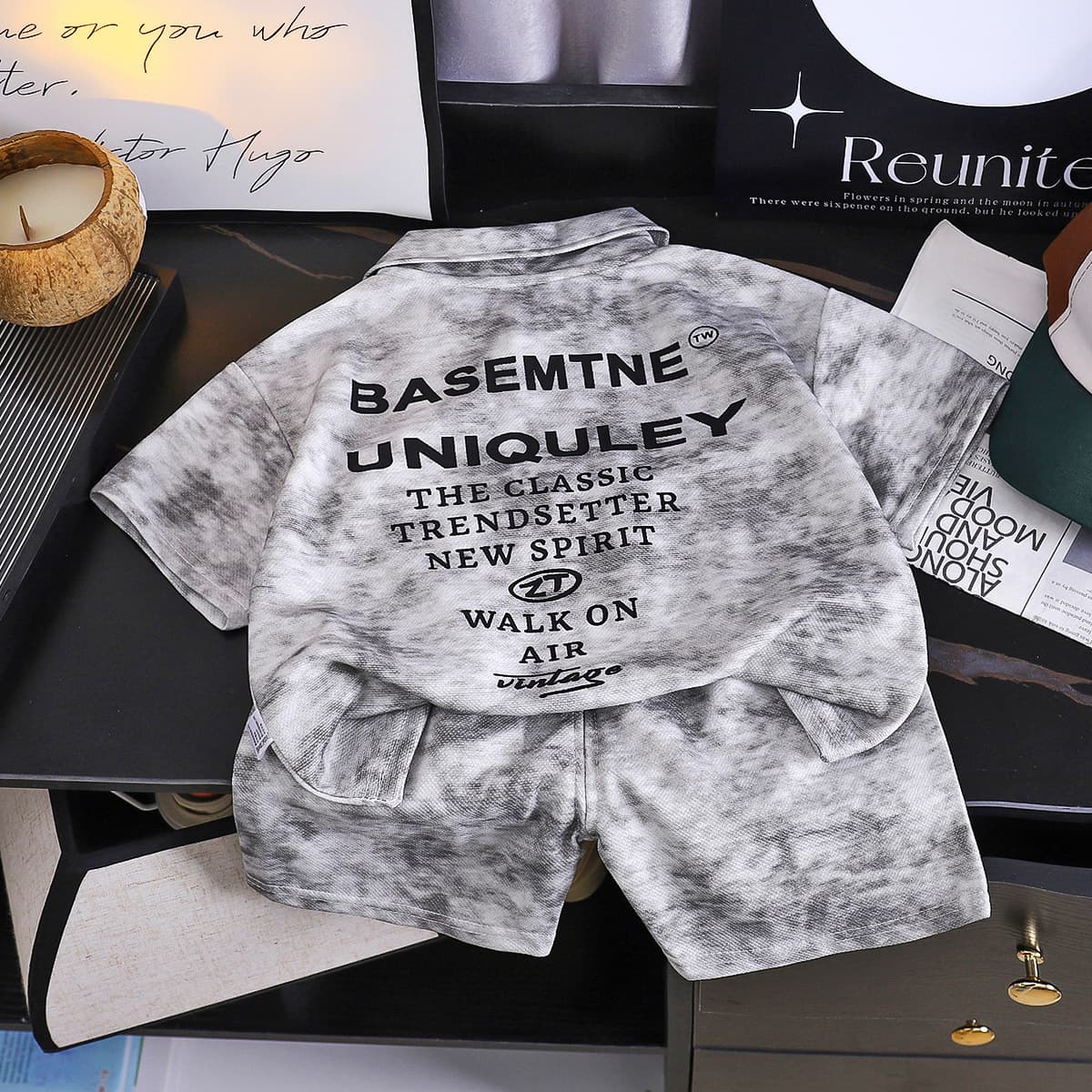 (Wholesale), children's summer sleeves, set, T-shirt for boys, trend polo, children's clothing 4