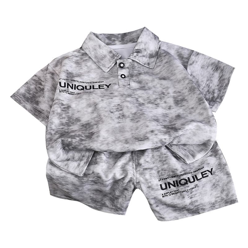 (Wholesale), children's summer sleeves, set, T-shirt for boys, trend polo, children's clothing 5