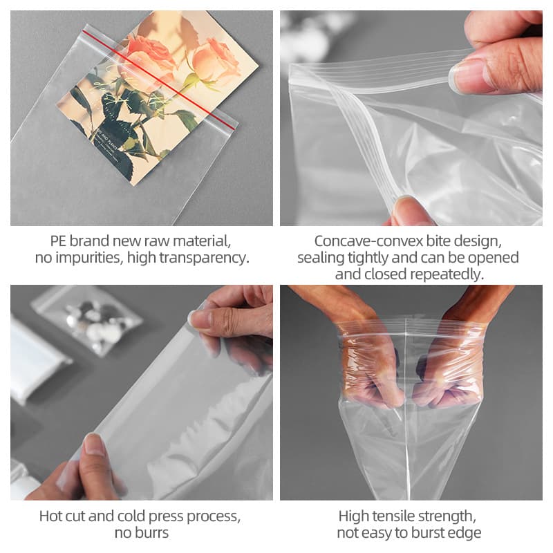Pe plastic self-sealing bag, food mood-proof ziplock bag 2