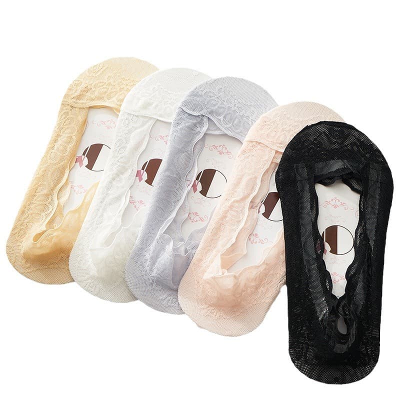 Tide, lace tights, invisible summer thin silicone non-slip socks 5