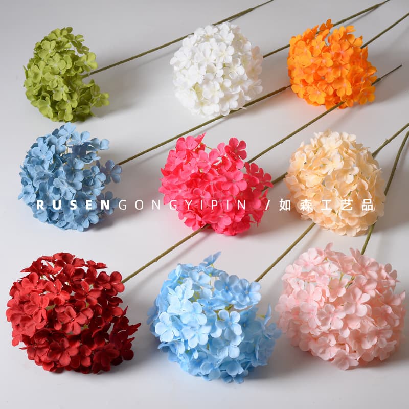 Simulated hydrangea single large hydrangea lollipop hydrangea wedding wedding flower arrangement decorative flower wall artificial flowers fake flowers