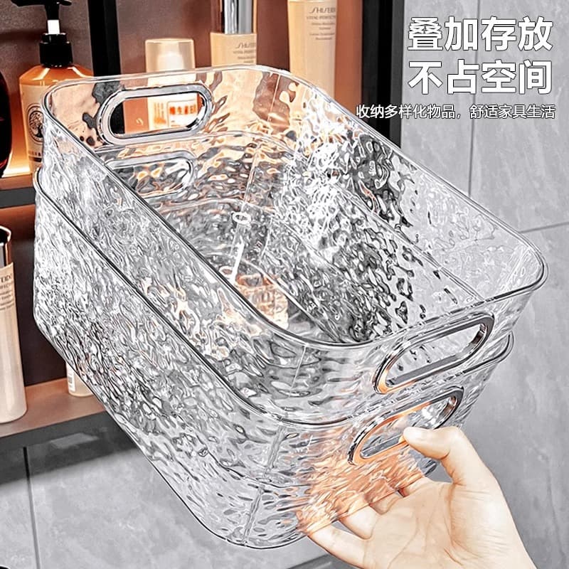 Desktop storage box Yayli transparent desk snack basket debris basket cosmetics skin care product box finishing box