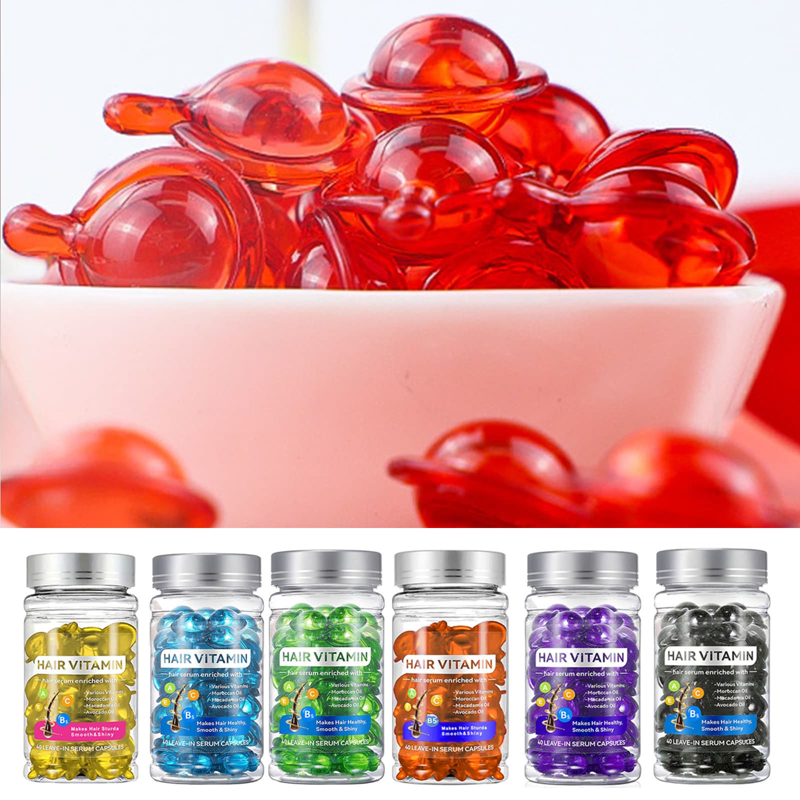 (Cross-border trading), (Wholesale), hair oil, capsule, non-washable revitalizing fruit oil 3