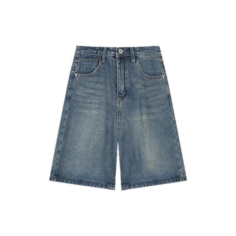 Retro solid color denim skirt, shorts, travel trousers, oversize, internet celebrity, 2025 years 5