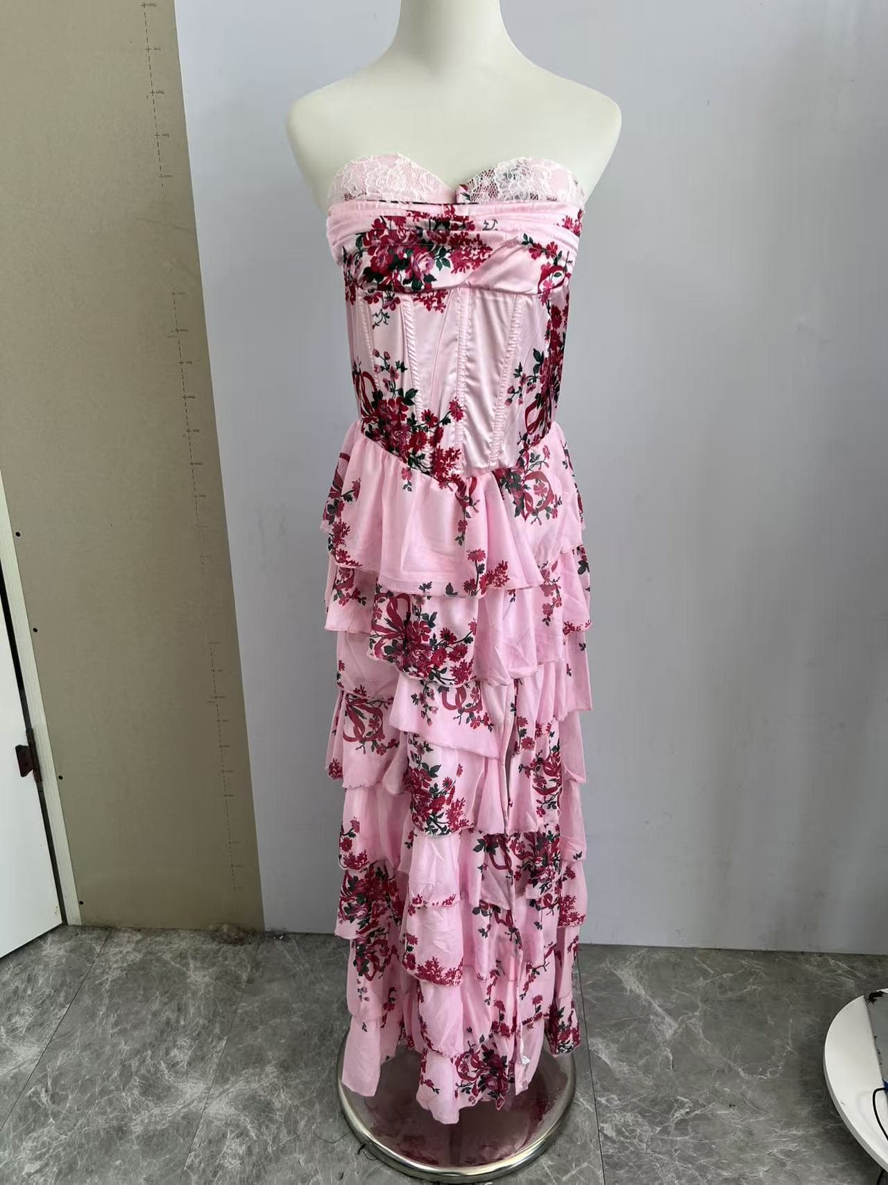 (Cross-border trading), sexy tube top, long evening dress, elegant rostometer, summer skirt, European style, slim fit, high-quality style, graduation party 2