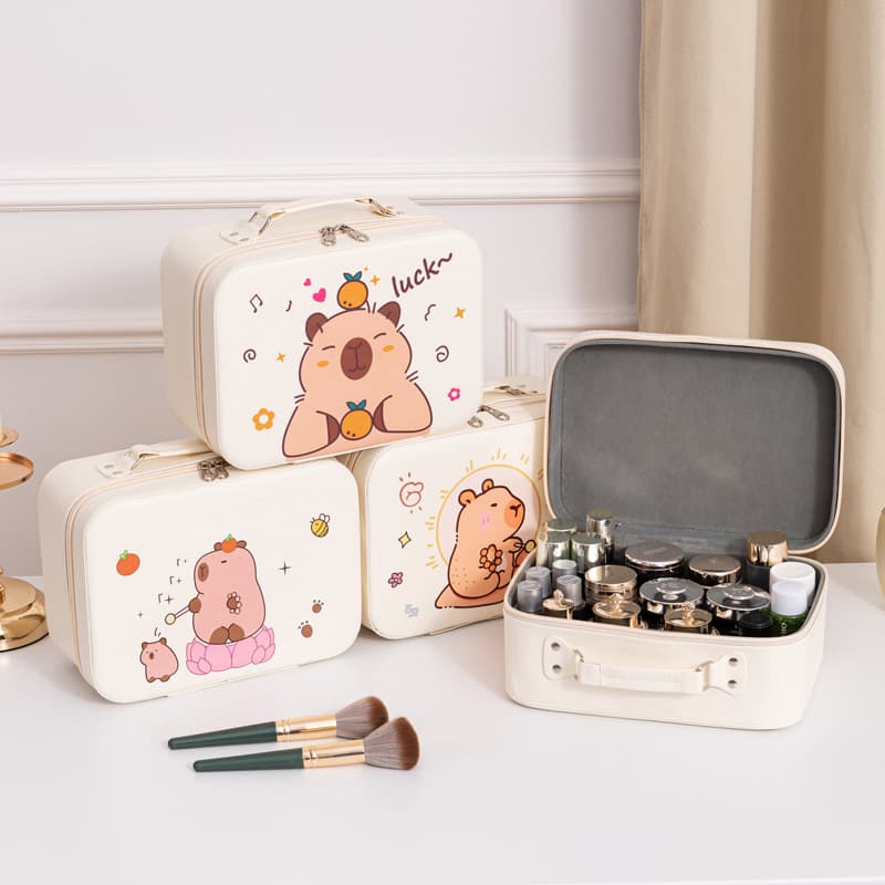 Capacious handheld cute cartoon cosmetic bag, card holder, waterproof three dimensional storage box 2
