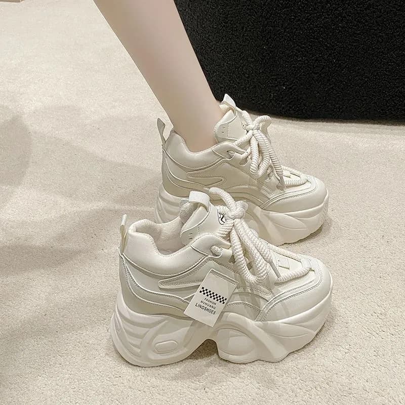 Fashionable universal sports casual footwear with hidden heel platform heels for leisure, summer 2025, increase height by 9 cm, for teenagers 2